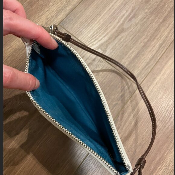 Coach White Leather Wristlet Bag, Soft Lamb Leather - Picture 6 of 10